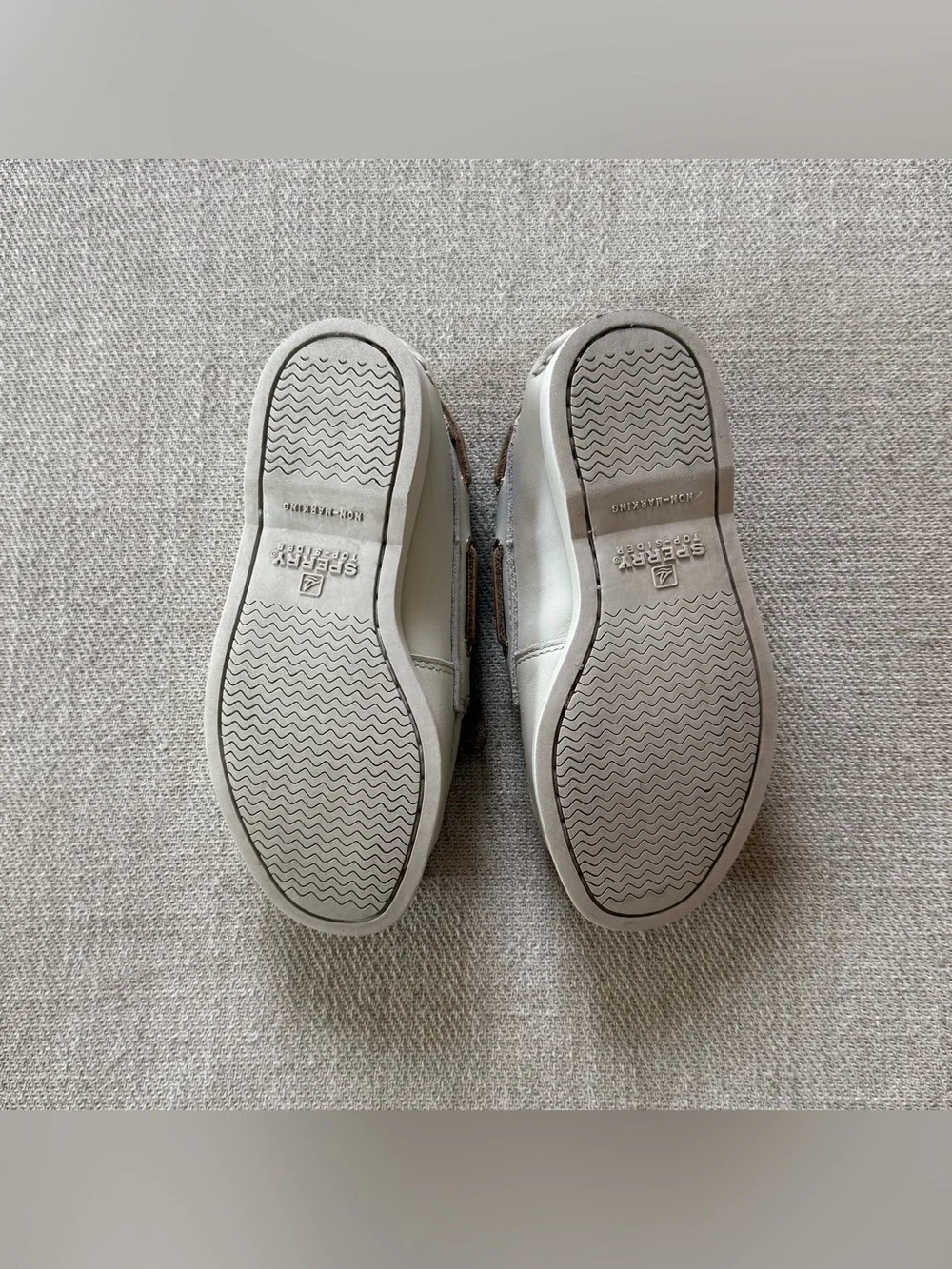 Sperry x Nordstrom Collection Boys Classic Boat Shoes Stone Leather Size 12